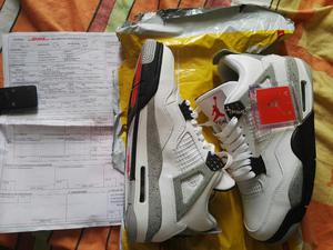 Nike Air Jordan Retro 4 White Cement Talla 7 Us