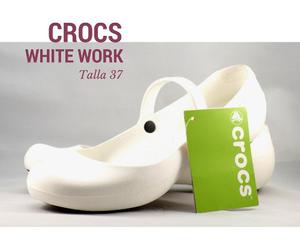 Zapatos Crocs White Blancas Work