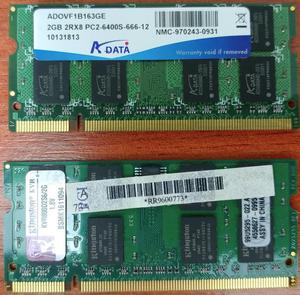 Memorias RAM de 2 Gb Ddrmhz y Original Para Laptop
