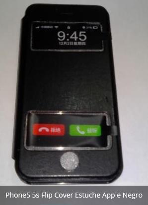 Phone5 5s Flip Cover Estuche Apple Negro