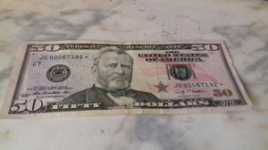 Billete de 50 Dolares Serial bajo de Rep
