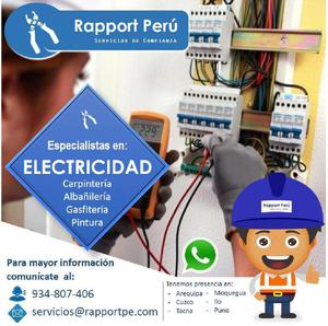 ELECTRICISTA ESPECIALISTAS EN ELECTRICIDAD – AREQUIPA Y