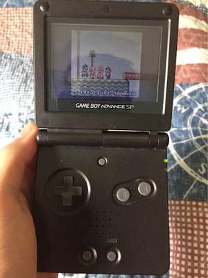 Game Boy Sp Con Cargador Y Cable Link Y Mario Advance