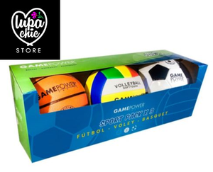 Set De Mini Pelotas 14cm Futbol Voley Y Basquet Game Power