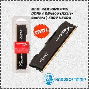 MEM. RAM KINGSTON DDR3 4GB/ HX316C10FB/4 FURY NEGRO