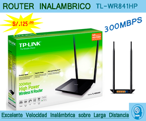 ROUTER INALÁMBRICO ALTA POTENCIA N 300MBPS TLWR841HP