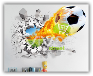 OFERTA Vinyl Decorativo de Pared 3D Pelota/Futbol Removible