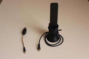 Antena y adaptador de cable coaxial para sintonizador de TV