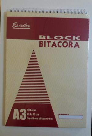 BLOCK BITACORA ESCRIBA A3