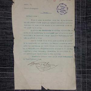 Carta Firmada Por El Mariscal Andres Avelino Cáceres