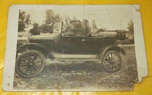 foto antigua postal automivil chorrillos peru