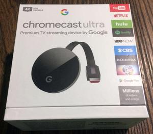 Google Chromecast Ultra UHD 4K HDMI Streaming Media Player,