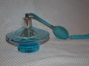 Perfumera Cristal Azul Britney Spears Muy Fina Bombilla Lujo
