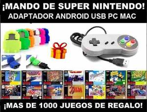 Mando Super Nintendo  Juegos Adaptador Android Y Pc