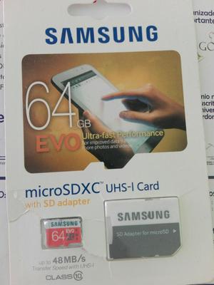 Sd Samsung de 64g Clase 10 Nueva