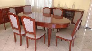 Venta de Comedor de 8 sillas y 2 Manparas de madera Caoba