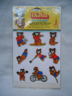 Misha, 9 stickers de Juegos Olímpicos de Moscú 