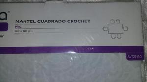 Mantel Cuadrado Crochet Pvc 140x140cm