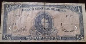 Billete Chileno 1/2 Escudo banco Central De Chile
