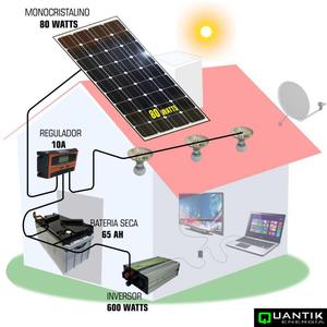 Panel Solar 80w,sistema Completo batería inversor regulador