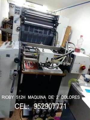 Se Vende Maquina Offset Rioby 512H, Maquina de 2 colores.