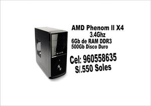 VENDO CPU AMD Phenom ll X4 de 3.4Ghz,6Gb RAM DDR3