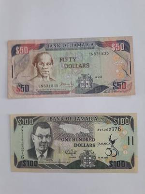 Billetes De Jamaica: Set 50 Y 100 Dolares De Jamaica