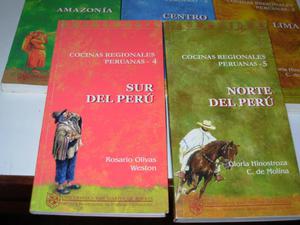 COCINAS REGIONALES PERUANAS, PUBLICADO POR LA USMP. SON 5