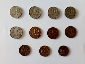 Lote de Monedas de 10 centavos