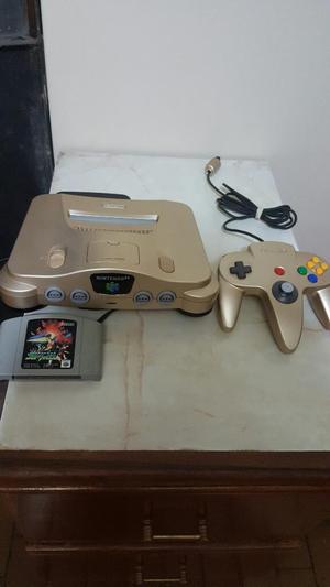 N64 Gold con 1 Mando Y Juego Star Fox