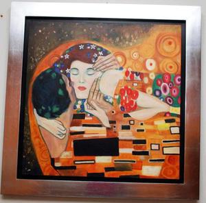Oleo de la réplica del beso de Klimt