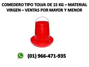 COMEDERO TIPO TOLVA DE 15 KG MAYOR INFORMACIÓN 