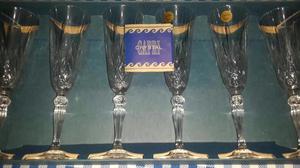 Juego 6 Copas de Cristal para Champagne