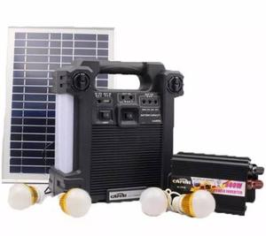 Kit Solar Portátil 4 Focos/inversor220v/radio Fm
