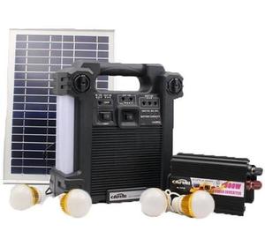 Kit Solar Portátil Inversor De 220v Am Fm Bluetooth 4 Focos