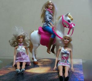 Barbie Equitación + Caballo + 2 Muñecas Original