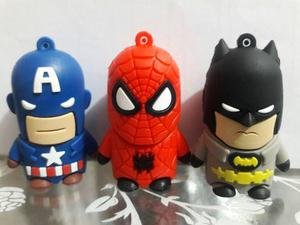 !!! Usb Flash 8gb Capitán América,hombre Araña,batman !!!