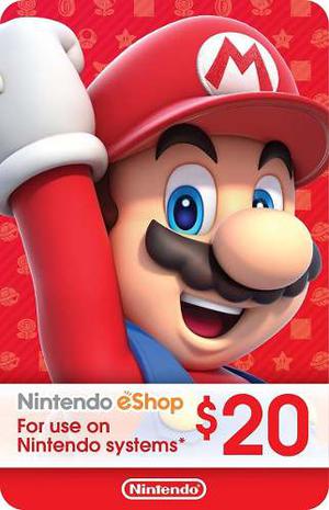 Nintendo Eshop Card - 20 Dolares - Manvicio Store - !!!