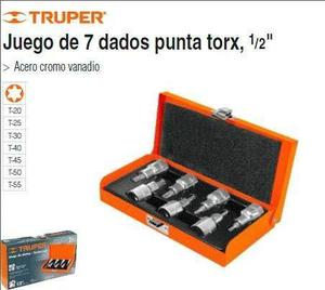 Jgo De 7 Dados Punta Torx 1/2 Truper
