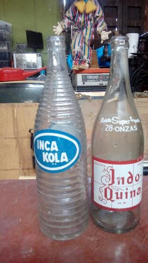 Antiguas Botellas Inca Kola Y Indo Quina