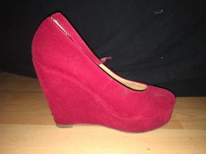 Zapatos Taco Cuña Rojo