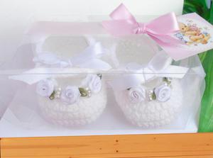 Zapatos Bebe Crochet Baby Shower Recien Nacido rositas