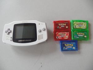 Game Boy Advance Original Blanco + 5 Juegos De Pokémon