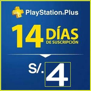 Playstation Plus: 14 Días para Ps4, Ps3