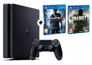 Play Station 4 Slim 500gb HDR Ps4 Uncharted 4 Call Of Duty