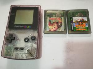 Gameboy Color Transparente+tapa+ 2 Juegos Donkey Kong