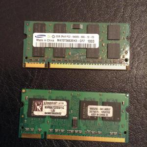 Memorias para laptop DDR2 PACK 3 GB.