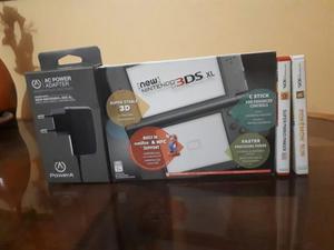 Newnintendo3dsxl+cargador+super Mario Maker Y Pokemon Sol