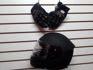 Kit de casco mas guantes motociclista moto