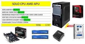 solo CPU AMD APU, 8gb ram, HDD 1tb